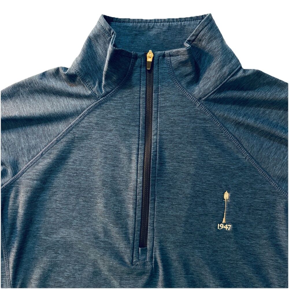 Straight Down Womens Small Blue Heathered 1/4 Zip Golf Pullover Carmel CC Logo